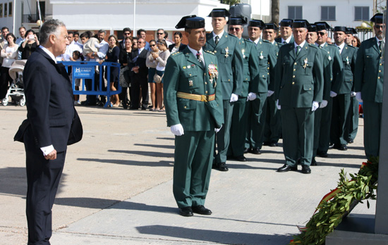 Imagen del Día Guardia Civil en Huelva en un instante en el "Homenaje a los caídos".