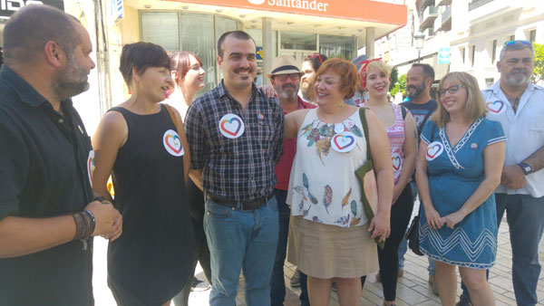 Los diferentes representantes de la candidatura de Unidos Podemos reunidos en pasado lunes.