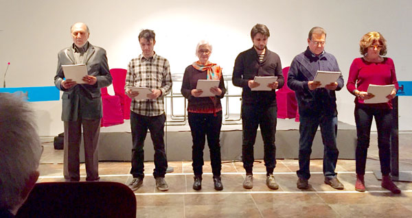 Imagen de la lectura dramatizada de la obra Autos (road play), ganadora del VI Premio, a cargo del Aula de Dramaturgia Jesús Domínguez.